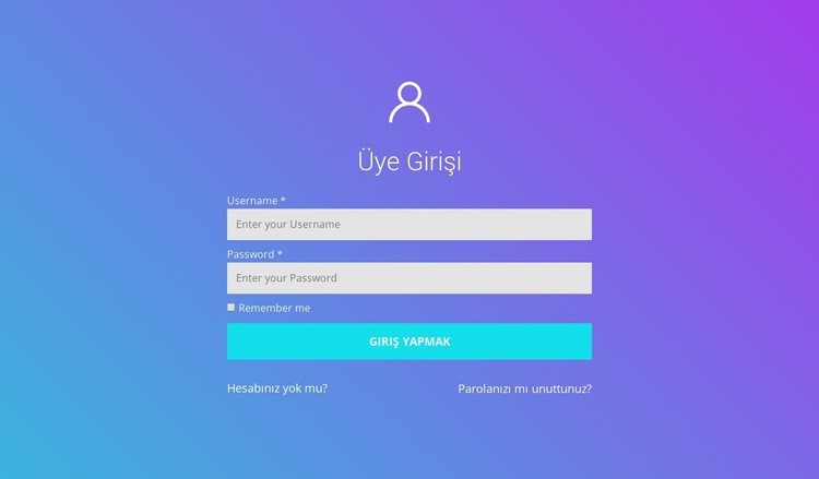 Üye Girişi HTML5 Şablonu