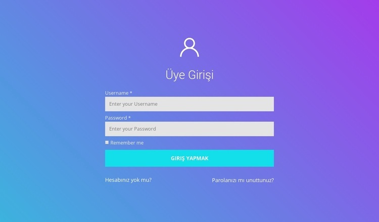 Üye Girişi Web Sitesi Oluşturucu Şablonları