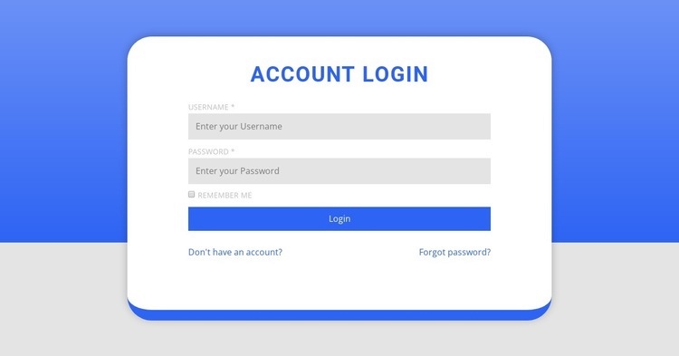 Login form with shape Webflow Template Alternative