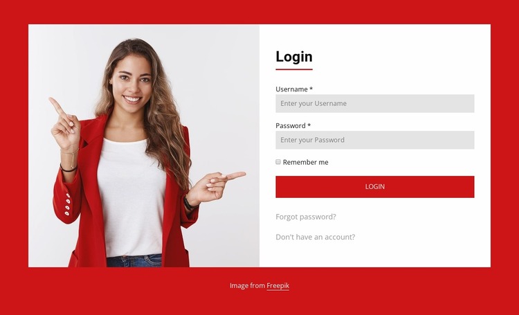 Login form split design Website Mockup