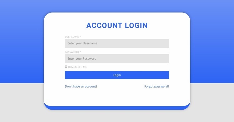 Login form with shape Wysiwyg Editor Html 