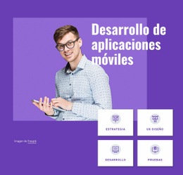 Impresionante Página De Destino Para Estudio De Desarrollo De Aplicaciones Móviles