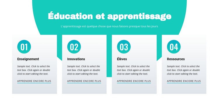 Éducation et apprentissage Modèles de constructeur de sites Web