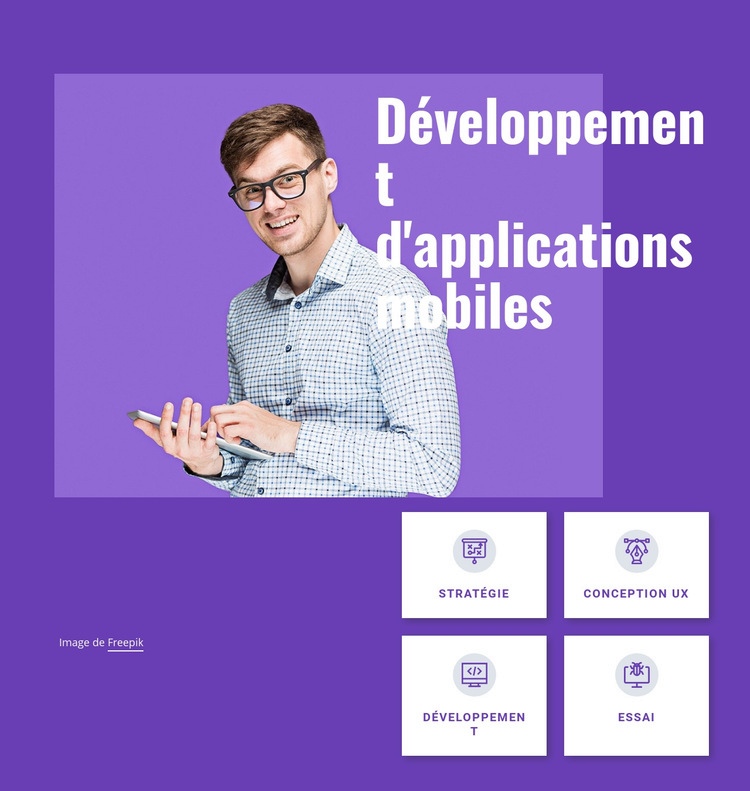 Studio de développement d'applications mobiles Maquette de site Web