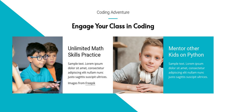 Python for kids Homepage Design