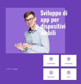 Layout CSS Gratuito Per Studio Di Sviluppo Di App Per Dispositivi Mobili