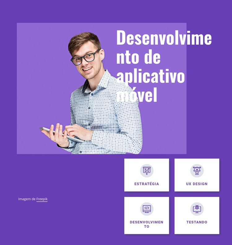 Estúdio de desenvolvimento de aplicativos móveis Landing Page