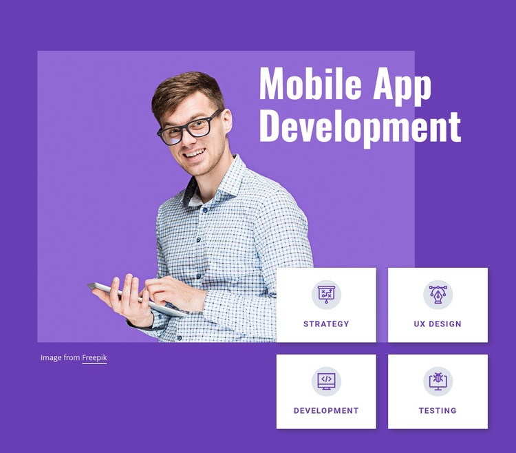 Mobilappsutvecklingsstudio Html webbplatsbyggare