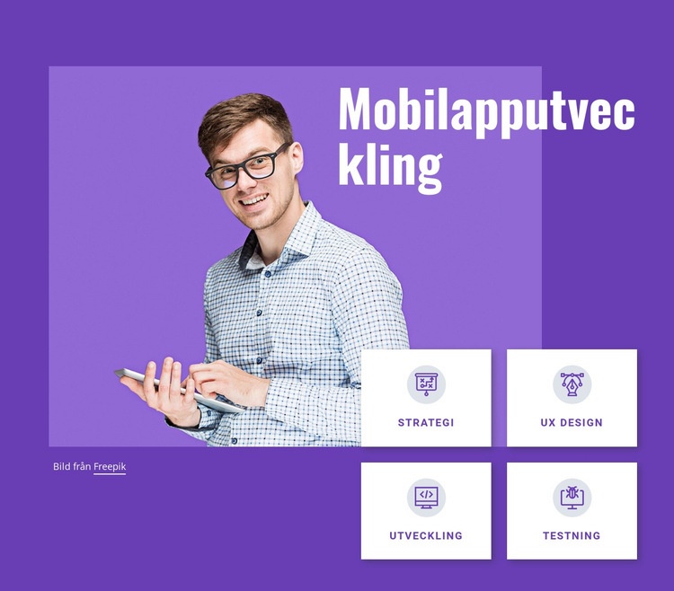 Mobilappsutvecklingsstudio CSS -mall