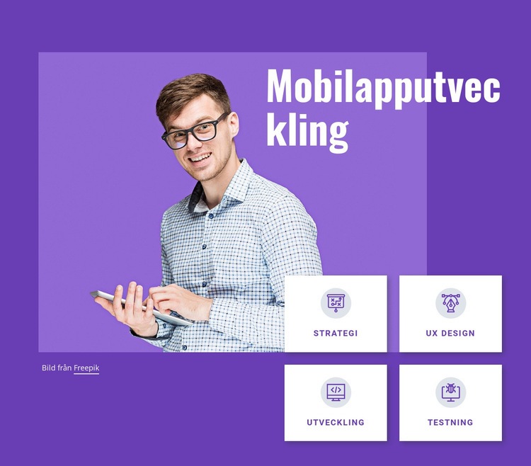 Mobilappsutvecklingsstudio Webbplats mall