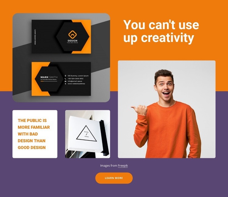 Conjuring up creativity Homepage Design