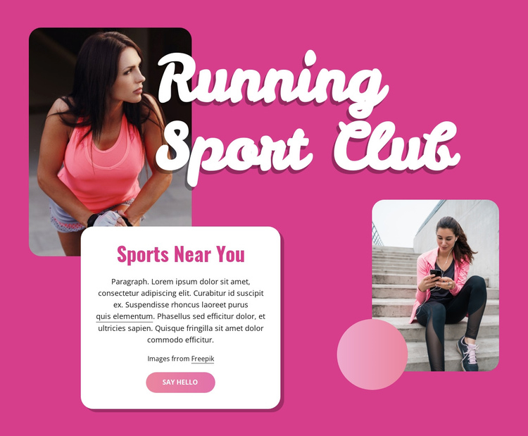 Virtual running club One Page Template