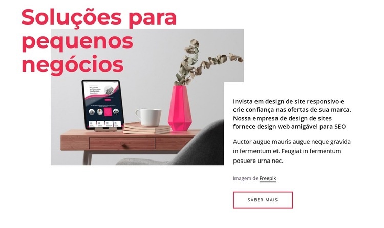 Design voltado para o futuro Construtor de sites HTML