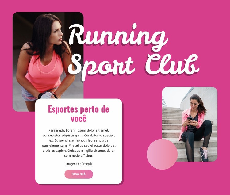 Clube de corrida virtual Modelo de uma página