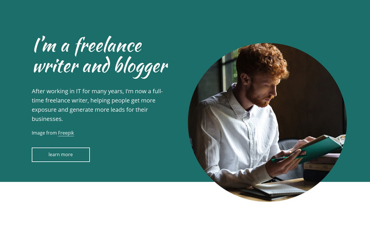 I'am a freelance writer Elementor Template Alternative