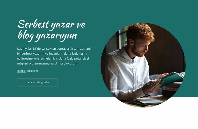 Ben serbest yazarım HTML Şablonu