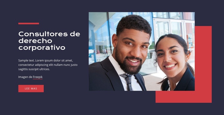 Consultores de derecho corporativo Maqueta de sitio web