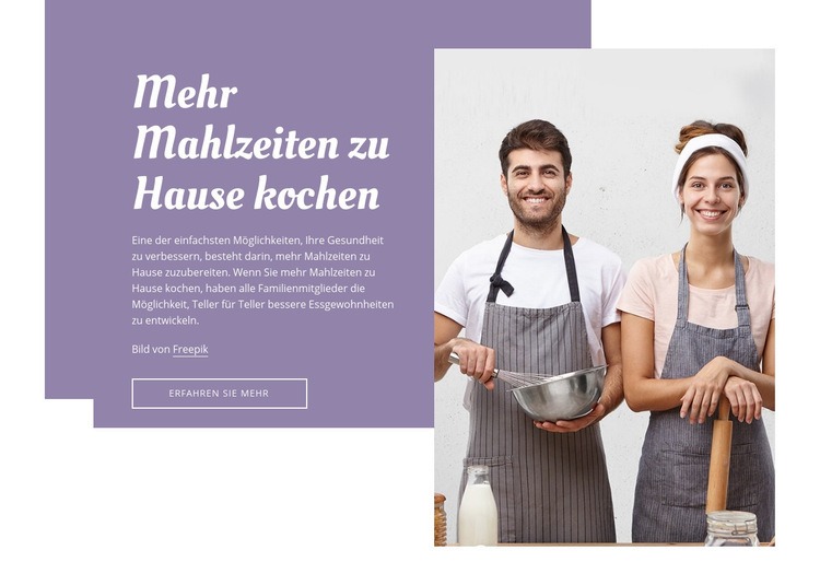 Zu Hause kochen Website design