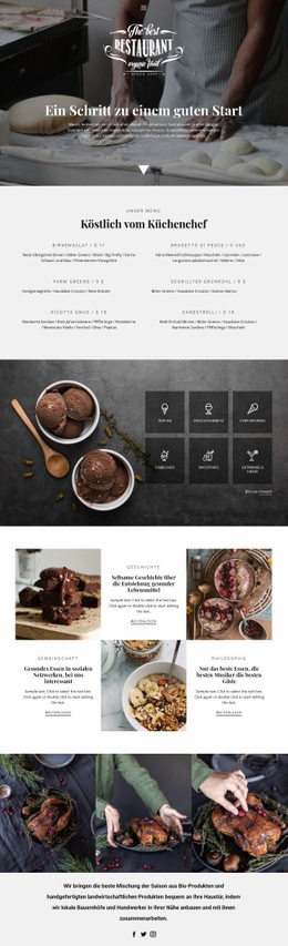 Rezepte Und Kochstunden – Webseiten-Mockup-Vorlage