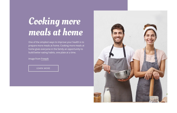 Cooking at home Elementor Template Alternative
