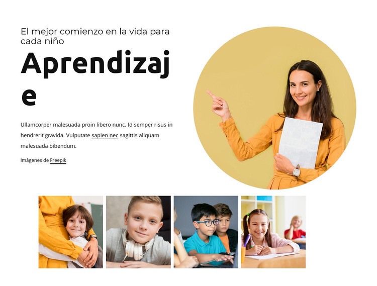 Aprendizaje divertido para niños Diseño de páginas web