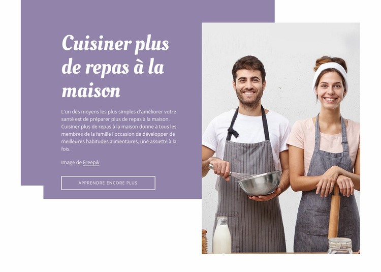 Cuisiner à la maison Conception de site Web