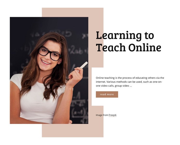 Learning to teach online Homepage Design