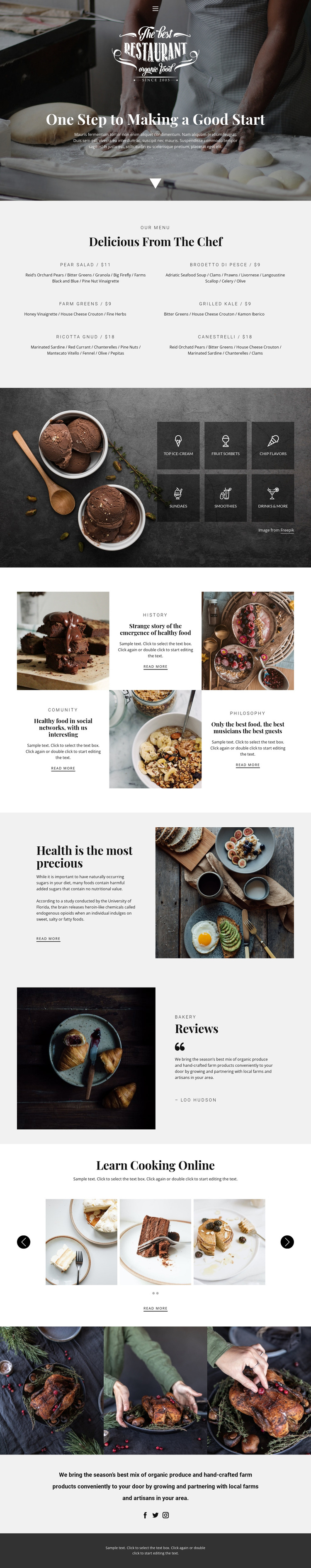 Recipes and cook lessons HTML5 Template