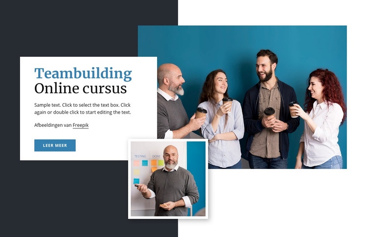 Teambuilding online cursussen Sjabloon voor één pagina