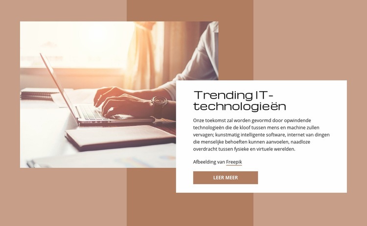 Trending IT-technologieën Website sjabloon