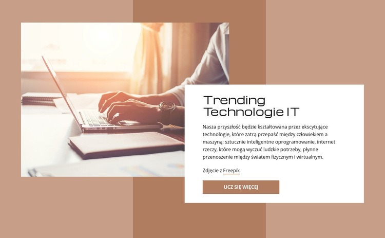 Trendy w technologiach IT Makieta strony internetowej