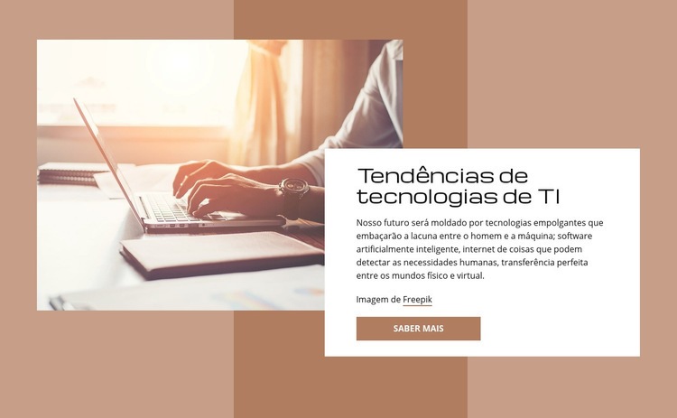 Tendências de tecnologias de TI Modelo de site