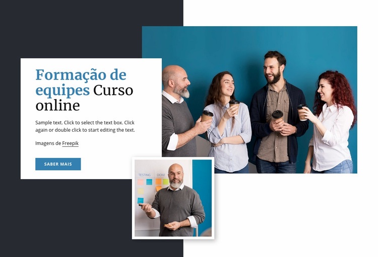 Cursos online de formação de equipes Landing Page