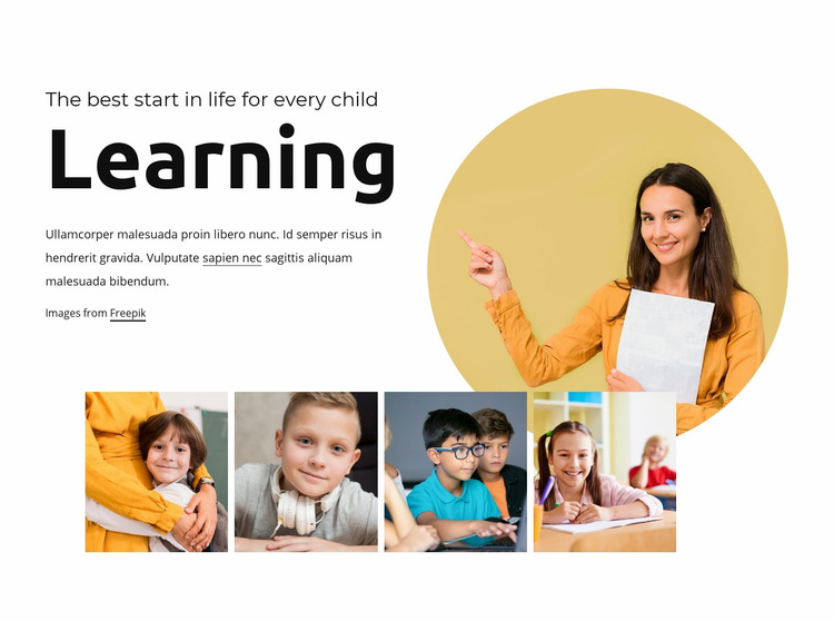Fun learning for kids Web Page Design