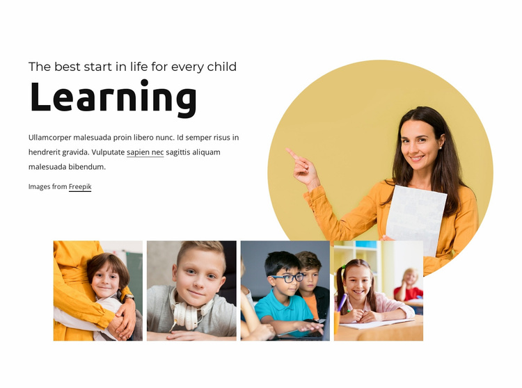 Fun learning for kids Website Design