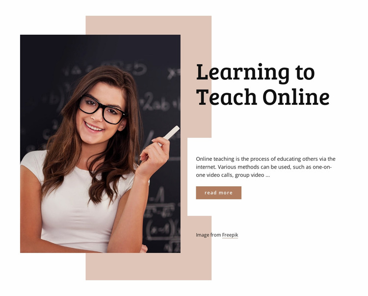 Learning to teach online Website Mockup
