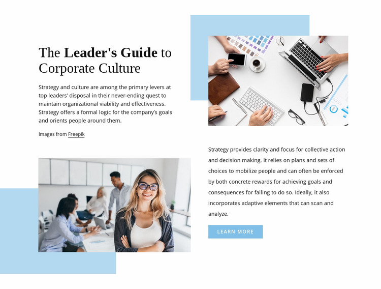 The leader's guide Website Mockup