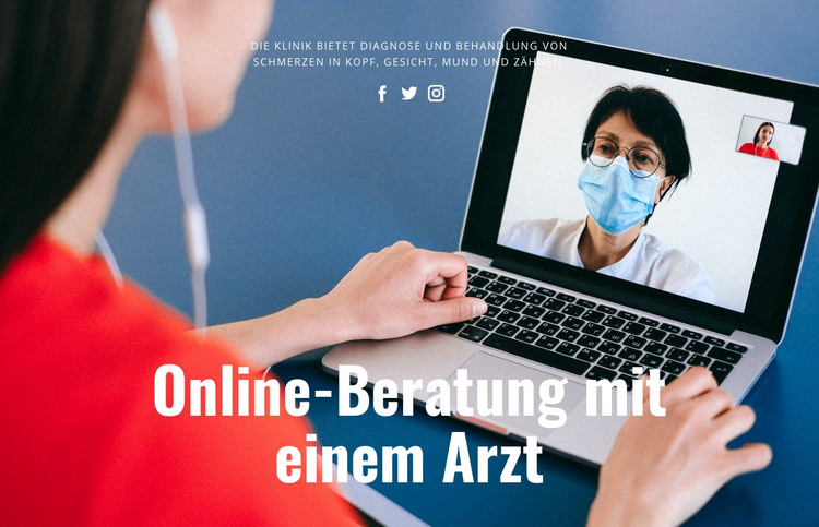 Online-Konsultation mit dem Arzt HTML-Vorlage