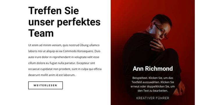 Kreativer Mensch im Team Website design