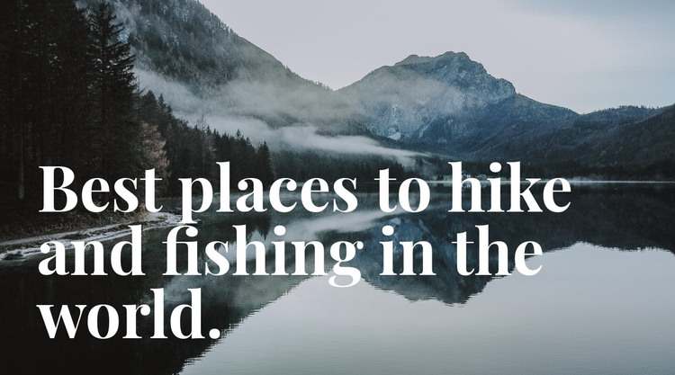 Best place for fishing Homepage Design