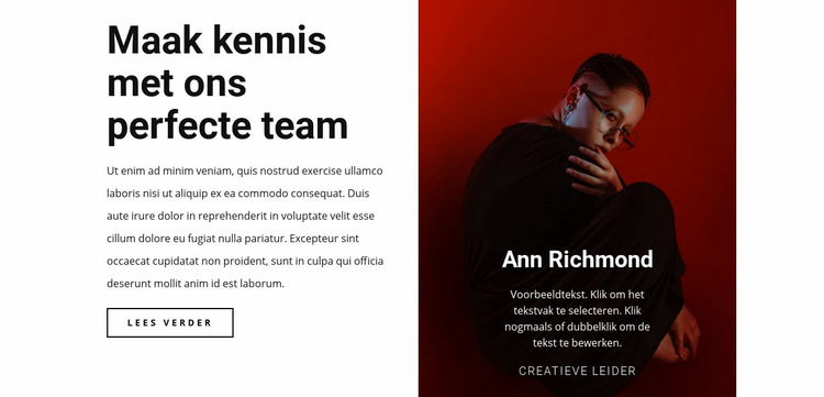 Creatieve mens in team Website mockup