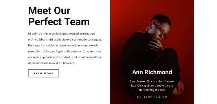 Creative human in team One Page Template