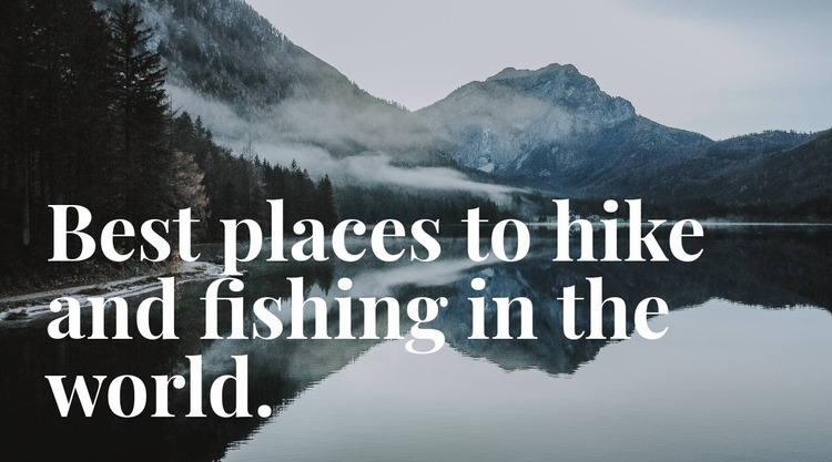 Best place for fishing Website Mockup