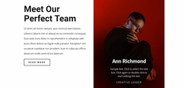 Premium Landing Page For Creative Human In Team