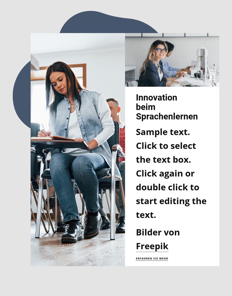 Innovationen beim Sprachenlernen Website Builder-Vorlagen