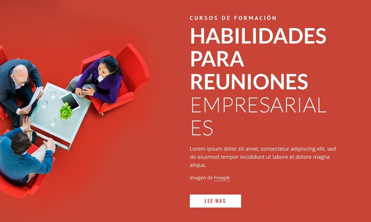 Habilidades para reuniones de negocios Maqueta de sitio web