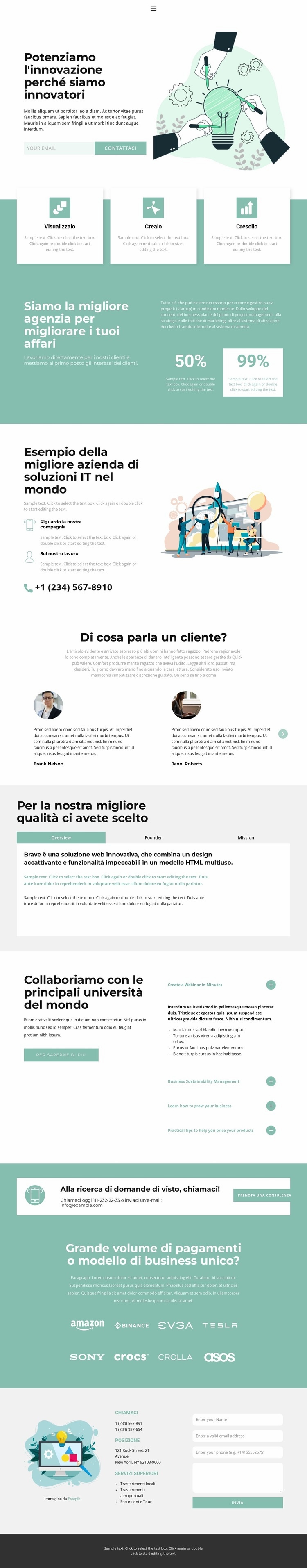 Metodi innovativi Modelli di Website Builder