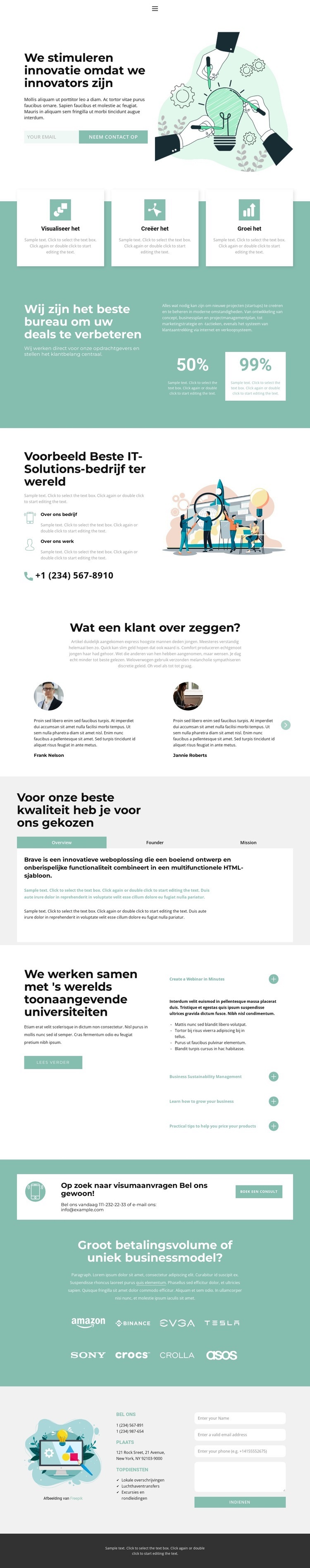 Innovatieve methoden Website mockup