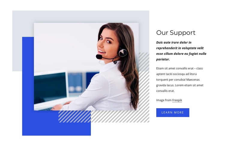 Web development support One Page Template