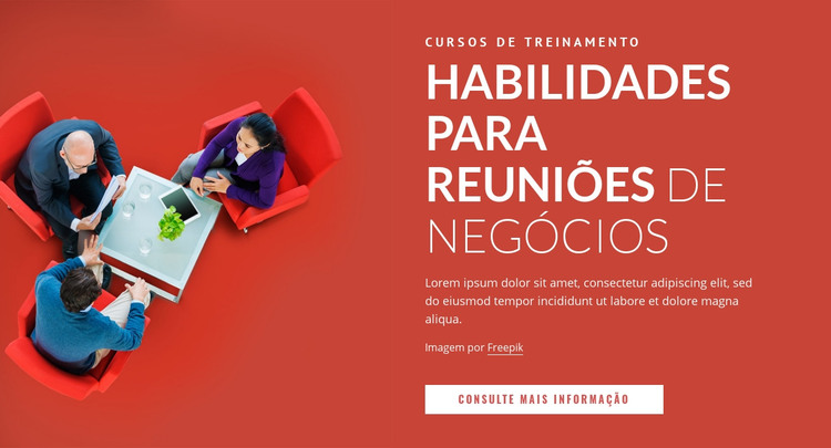 Habilidades para reuniões de negócios Modelo HTML